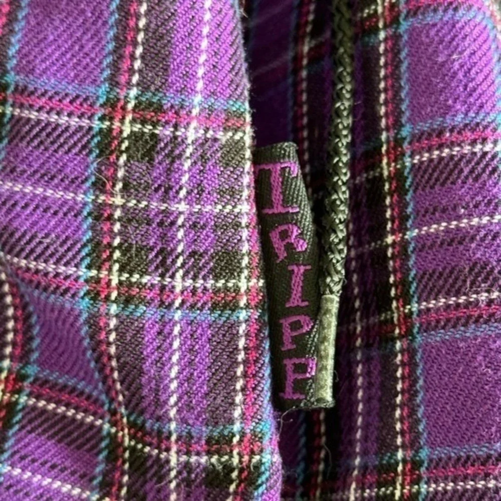 Tripp NYC Skirt Womens XS Purple‎ Plaid Mini Vtg Y2K Goth Grunge Punk Pleated